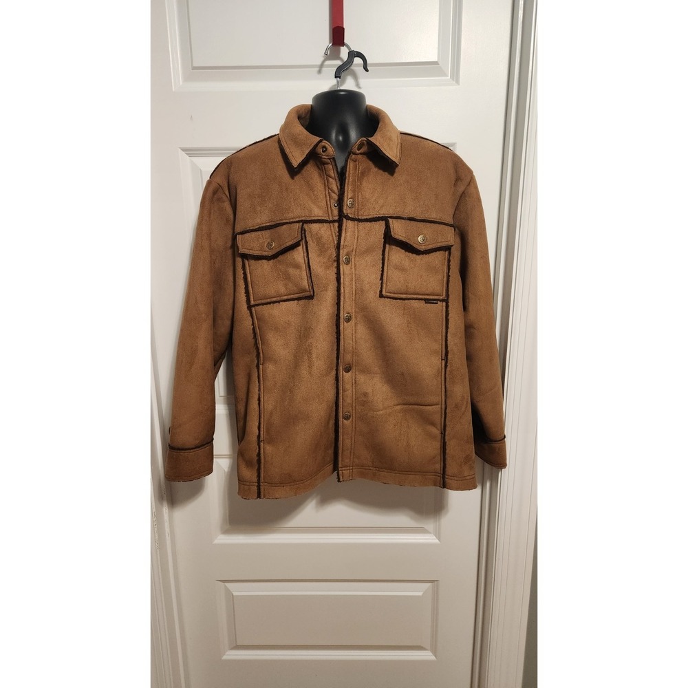 Legendary Whitetails Mens Brown Faux Microsuede Western Yellowstone Jacket L - Picture 2 of 10